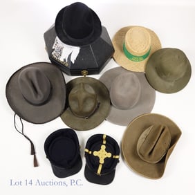 Hats - Cowboy, Straw Hat, Army, Etc (8)