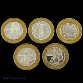 99.9% Silver Caesars $10 Gaming Tokens Ltd. Ed., 5