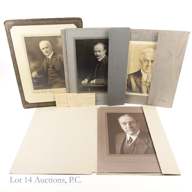 Cabinet Members, Lawyers, Ambassadors Signed Pix: Four autographed pictures: 7.5" x 9.75" black and white pictured signed "Sincerely yours" by John William Davis (1873-1955) - . Photo from Champlain Studios, New York. Comes in a folder from Buehman o