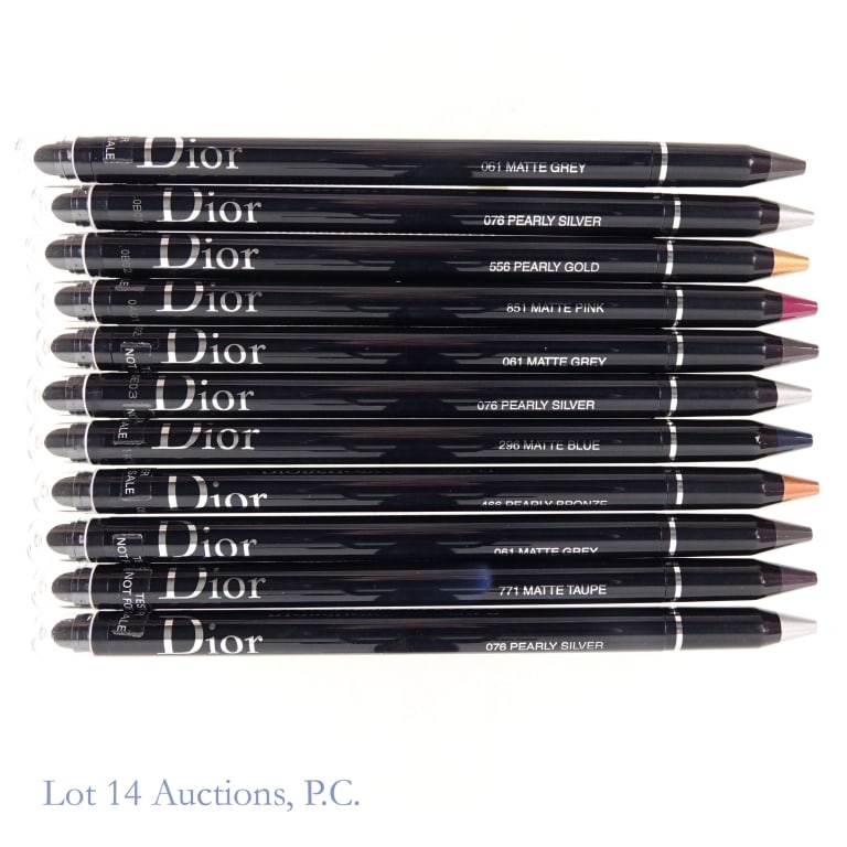 Dior 24H Stylo Waterproof Eyeliner Various Shades: Eleven Dior Diorshow 24H Stylo Intense Waterproof Eyeliner, 0.2g. The shades are as follows: 061, 061, 061, 771, 851, 296, 466, 076, 076, 076, 556. These are brand new and unopened tester containers.