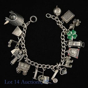 Sterling Silver Charm Bracelet & Charms
