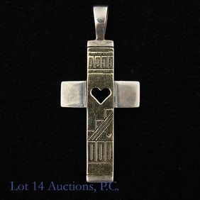Carolyn Pollack RMT 14k Y Gold & Sterling Cross