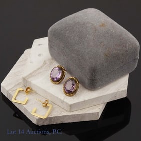 14k Y Gold Earrings (2 Pair)