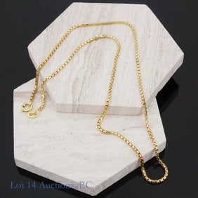 14k Y Gold Box Necklace Chain