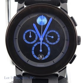 Movado Bold Black Stainless Steel Watch