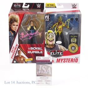 WWE Mysterio & Beth Phoenix Signed Figures, JSA