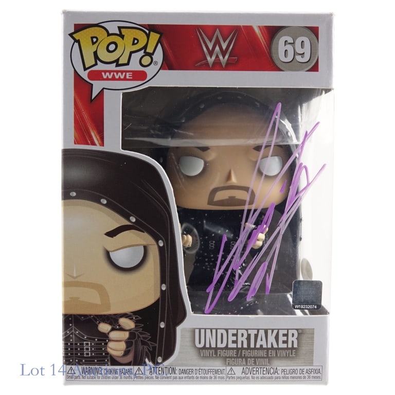 WWE Undertaker Signed Funko Pop, JSA: WWE Funko Pop 69 Undertaker. JSA certification sticker & card (HH41398). We have confirmed the autograph at the JSA website, but you should always confirm these yourself before bidding.