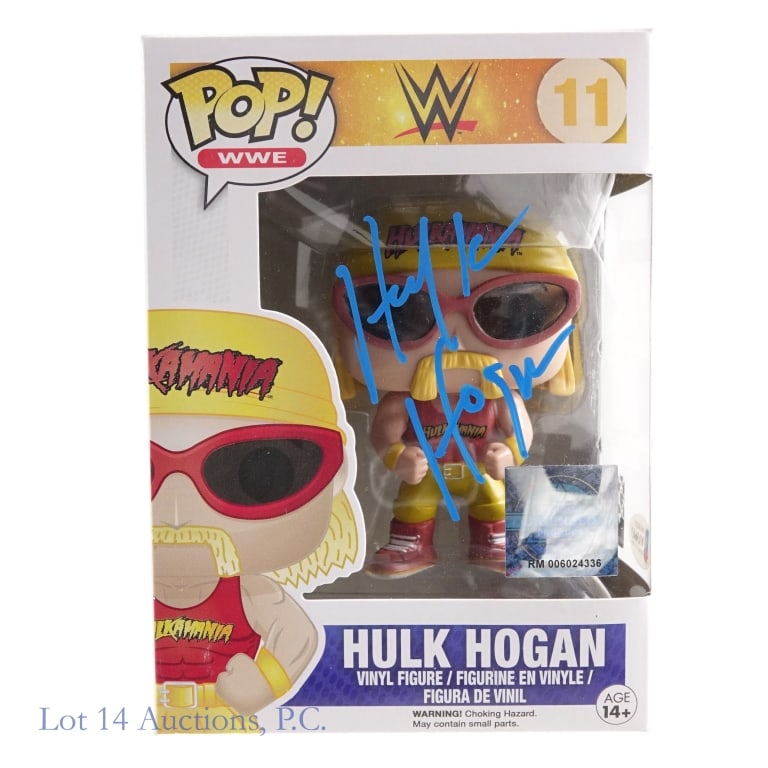 WWE Hulk Hogan Signed Funko Pop, Beckett: WWE Funko Pop 11 Hulk Hogan. Beckett certification sticker (Y13603). We have confirmed this autograph at the Beckett website, but you should always confirm these yourself before bidding. There also ap