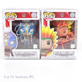 WWF Ricky Steamboat Rey Mysterio Signed Funko Pops