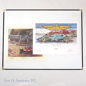 Signed Racing Prints Ron Burton Juan C Ferrigno, 2