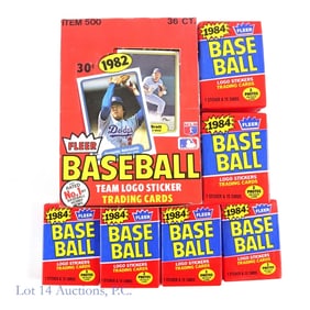 1982 Fleer Baseball Box & 1984 Fleer Packs (34)
