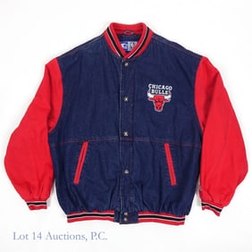 Chicago Bulls Denim Starter Jacket - XXL