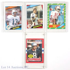 Rookie Cards - Elway, Marino, Rice, Young (4)