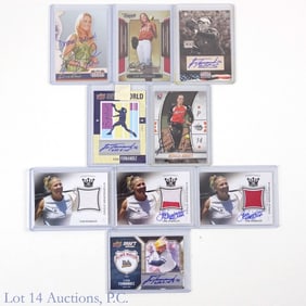 9 Signed & Relic Cards Of Former Softball Players
