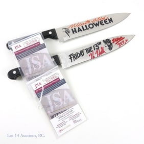 Signed Inscribed Horror Movie Steel Knives, JSA