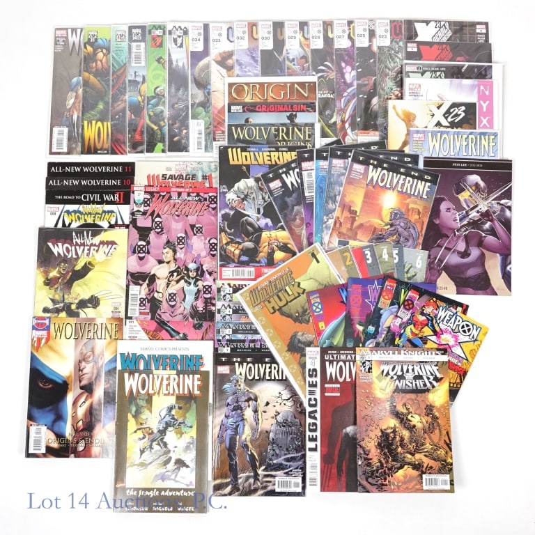 Wolverine Titles, Full Runs, Key MARVEL (+50): Wolverine Titles, Full Runs, Key Issues, MARVEL Comics (+50). Over 50 issues of Wolverine and Wolverine adjacent comic books including multiple Key Issues and complete runs. Complete runs include: Ult