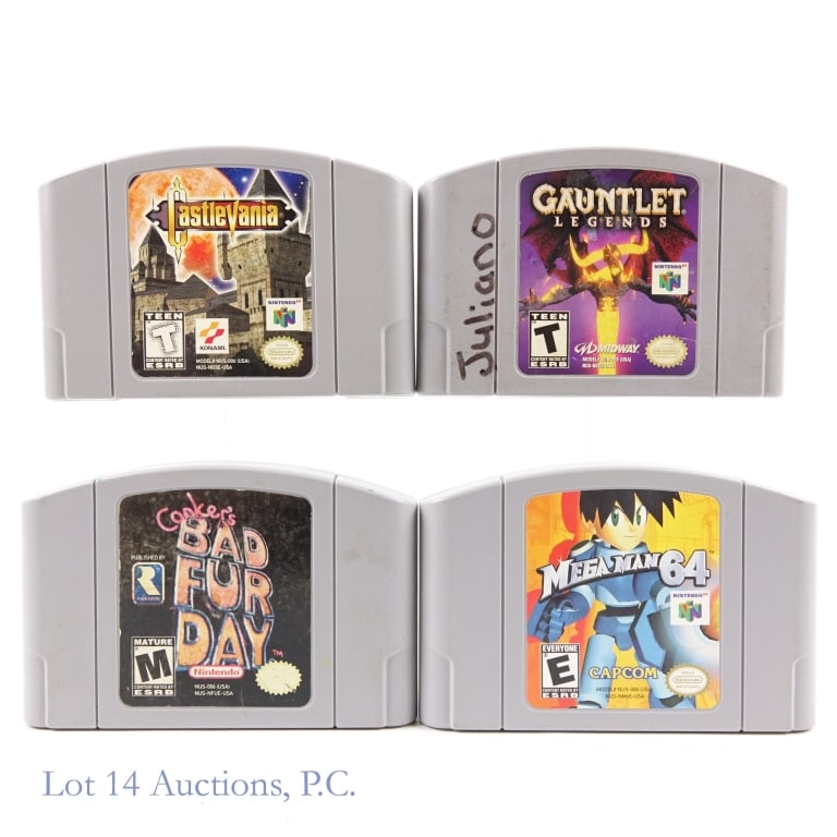 Nintendo N64 Games (4): 4 Nintendo N64 games without boxes. Lot includes: "Mega Man 64", "Gauntlet Legends", "Castlevania" and "Conker's Bad Fur Day".
