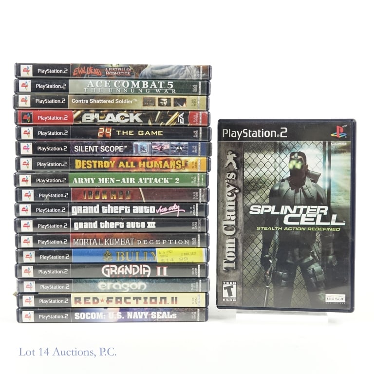 Sony PlayStation 2 PS2 Games (18): 18 Sony PlayStation 2 PS2 games: Mortal Kombat Deception; Bully; Grandia II; Eragon (sealed unopened); Red Faction II; Socom: U.S. Navy Seals; Evil Dead A Fistful Of Boomstick; Destroy All Humans; Arm