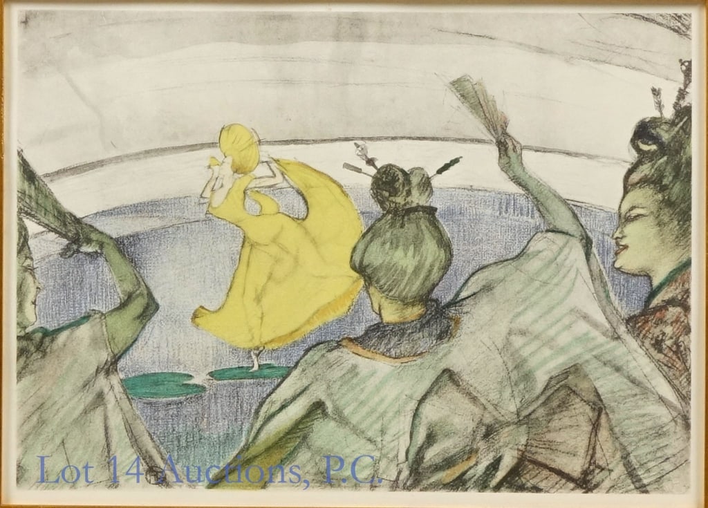 Henri De Toulouse-Lautrec, Ballets Litho w/ COA: Henri De Toulouse-Lautrec, Ballets Litho w/ COA. Henri de Toulouse-Lautrec (France 1864-1901) lithograph print of "Ballets, Fantasie Nautique Et Japonaise" on wove paper after the original. Printed on