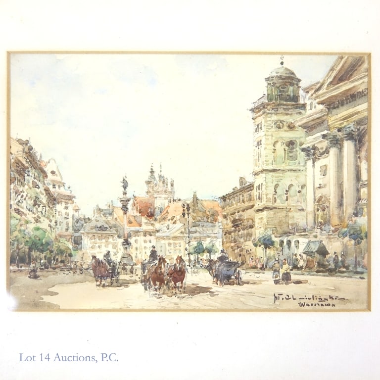 Small Wladyslaw Chmielinski Painting: Small painting by Polish artist Wladyslaw Chmielinski (1911-1979). The painting is approximately 6" x 4.25", and its frame is approximately 9.75" x 8".