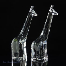 Baccarat Crystal Giraffe Sculptures / Figures, 2 *