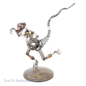 Velociraptor Sculpture - Upcycled Metal WelderBoy