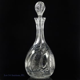 Intaglio Cut-Glass Decanter (Early 20th c.)