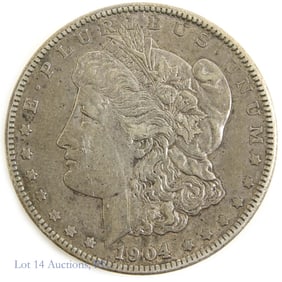 1904 (P) USA Silver Morgan Dollar Toning (AU)