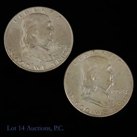 1952 & 1952d USA Silver Franklin 50c (CH BU) (2)