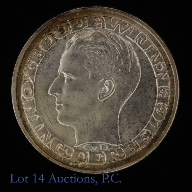 1958 Belgium Silver 50 Francs Worlds Fair (GEM BU): 1958 Belgium King Baudouin I 83.5%-silver 50 francs Brussel's Worlds Fair commemorative coin (Royal Belgium Mint). Per consigner in GEM BU condition. ASW is 0.3356 ozt. Mintage 382,000. Reference KM#1
