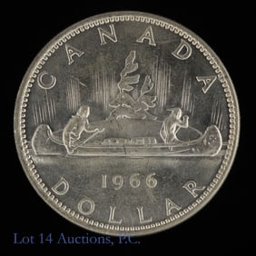 1966 Canada 80%-Silver Canoe Dollar (P/L BU)