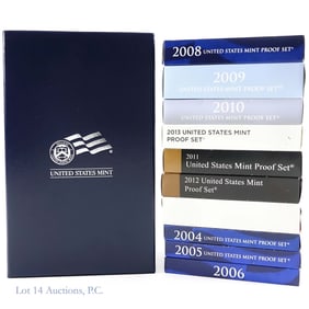 2004 - 2013 USA 90%-Silver & Clad Proof Sets (10)