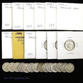 1946 - 1964 USA 90%-Silver Roosevelt Dimes (32)