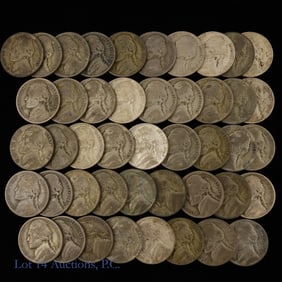 1942 - 1945 USA 35%-Silver Jefferson WW2 5c (45)