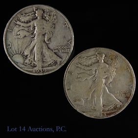 1933s & 1939d USA Silver Walking Liberty 50c (2)