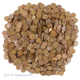 Assorted USA Lincoln Wheat Cents (Approx. 1,020)
