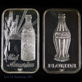 Silver 1 Ozt. Coca-Cola 75th Ann. Ingots (2)