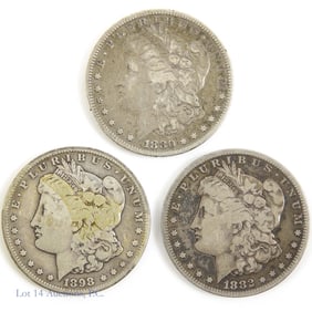 1880s, 1882s & 1898s Silver Morgan Dollars (3)