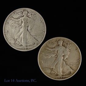 1947 P & D USA 90%-Silver Walking Liberty 50c (2)