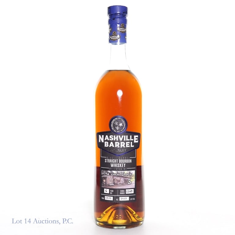 Nashville Barrel Company Bourbon: Nashville Barrel Company 6 Year Single Barrel Bourbon, 117.2 Proof, 750 ml, The Jack Shack 3 Private Selection, Barrel #1389.