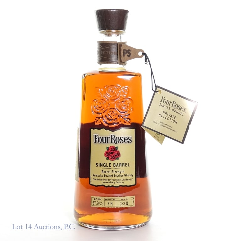 Four Roses SB Bourbon Store Pick (OESV): Four Roses Single Barrel Bourbon, 115.8 Proof, 750 ml, Mariano's Special Selection, Recipe: OESV, Warehouse No. F N, Barrel #3-3Q, Aged: 8 Years, 10 Months.
