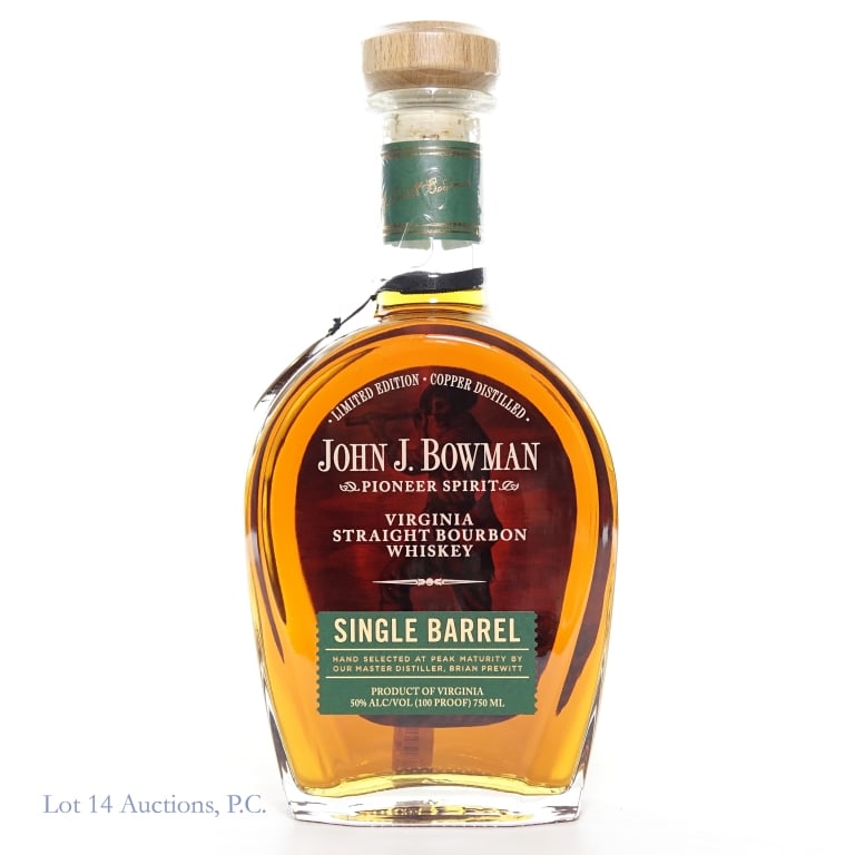 John J. Bowman SB Bourbon Store Pick (Green Label): John J. Bowman Single Barrel Bourbon , 100 Proof, 750 ml, Binny's Sazerac Barrel Barrel Select, Green Label bottle, Barrel #035. Neck tag present. Etch: L243530510:25.