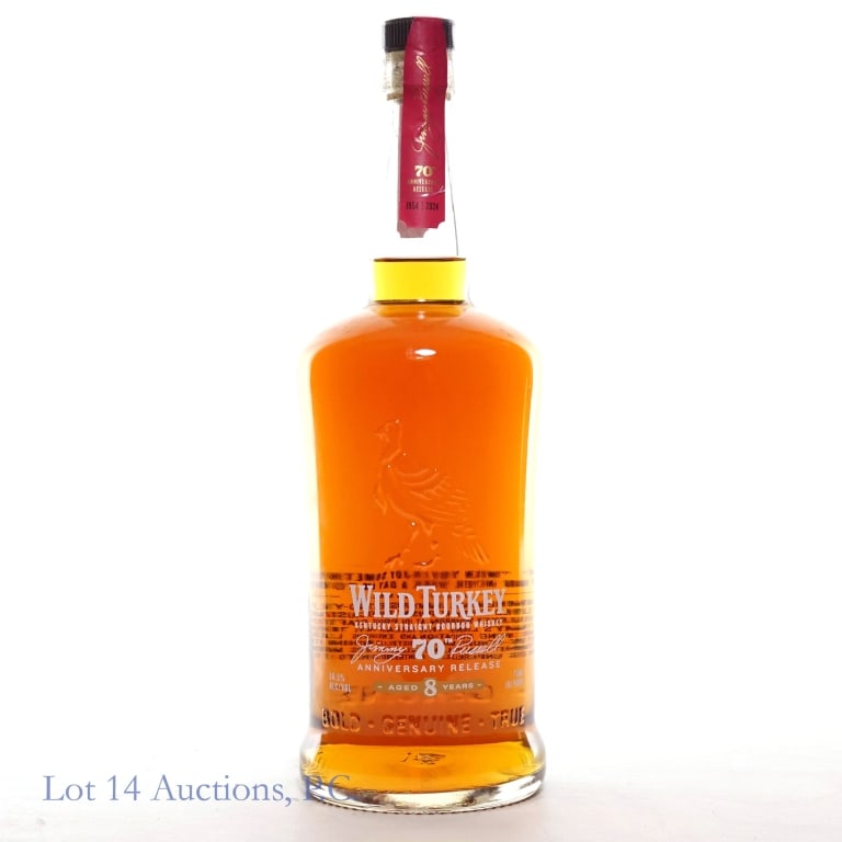 Wild Turkey 8 Year 70th Anniversary Bourbon: Wild Turkey 8 Year 70th Anniversary Release 1954-2024 Bourbon, 101 Proof, 750 ml.