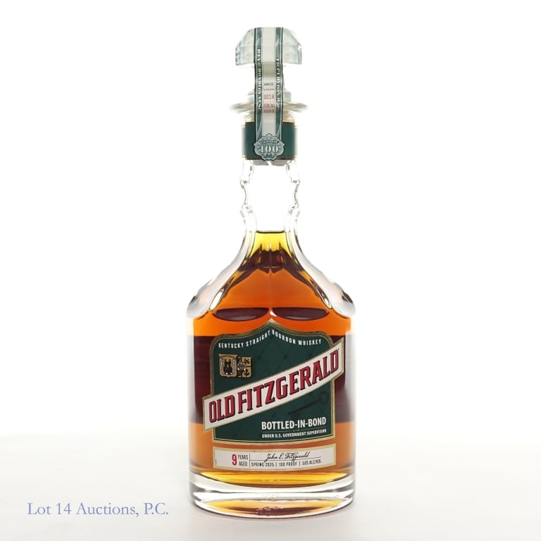 Old Fitzgerald 9 Year BIB Bourbon Decanter (2025): Old Fitzgerald 9 Year Bottled-In-Bond Bourbon Decanter (2025), 100 Proof, 750 ml, Bottled: Spring 2025, Made: Spring 2016.
