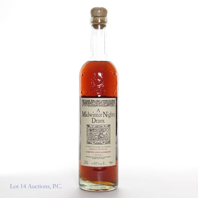 High West Midwinter Night's Dram Rye (A10, S3): High West Midwinter Night's Dram Rye, 98.6 Proof, 750 ml, Act 10, Scene 3. Etch: L131 77 22 14:...