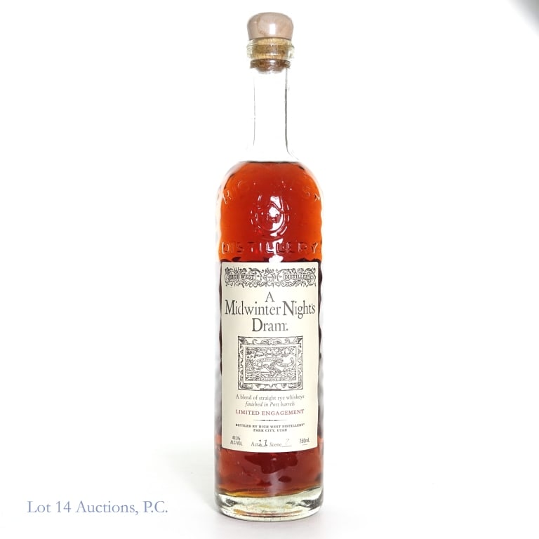 High West Midwinter Nights Dram Rye (A11, S7): High West Midwinter Nights Dram Rye, 98.6 Proof, 750 ml, Act 11, Scene 7.
