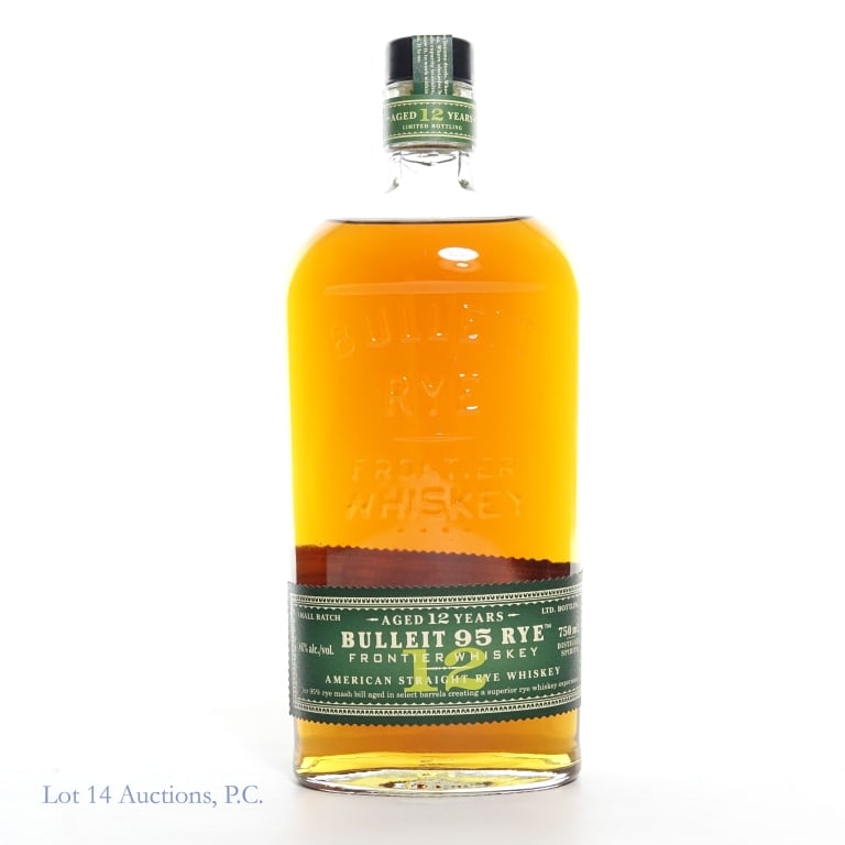 Bulleit 12 Year 95 Small Batch Rye: Bulleit 12 Year 95 Small Batch Rye, 92 Proof, 750 ml. Etch: L4081ZE001.
