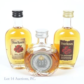 2 Four Roses Minis + 1 Earl Grey Liqueur Mini