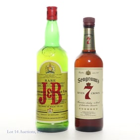 Seagram's 7 Crown Whiskey & J&B Rare Scotch (2)
