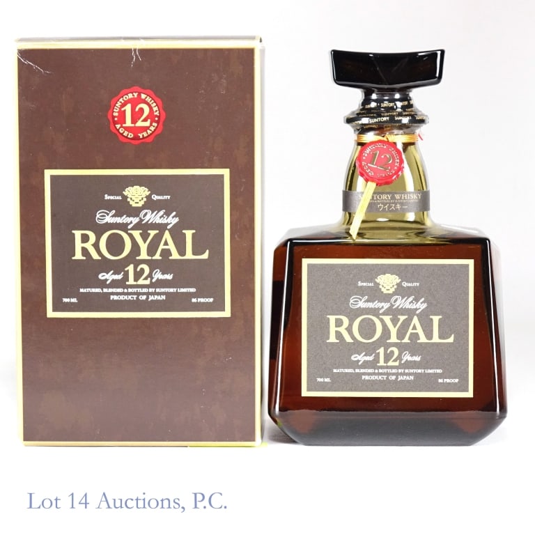 Suntory Royal 12Yr. Whisky: Suntory Royal whisky, aged 12 years, 86 Proof, 700ml. In original box.